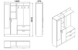 Hanah Home Perchero Dd5-Aw Pino Atlántico y Blanco